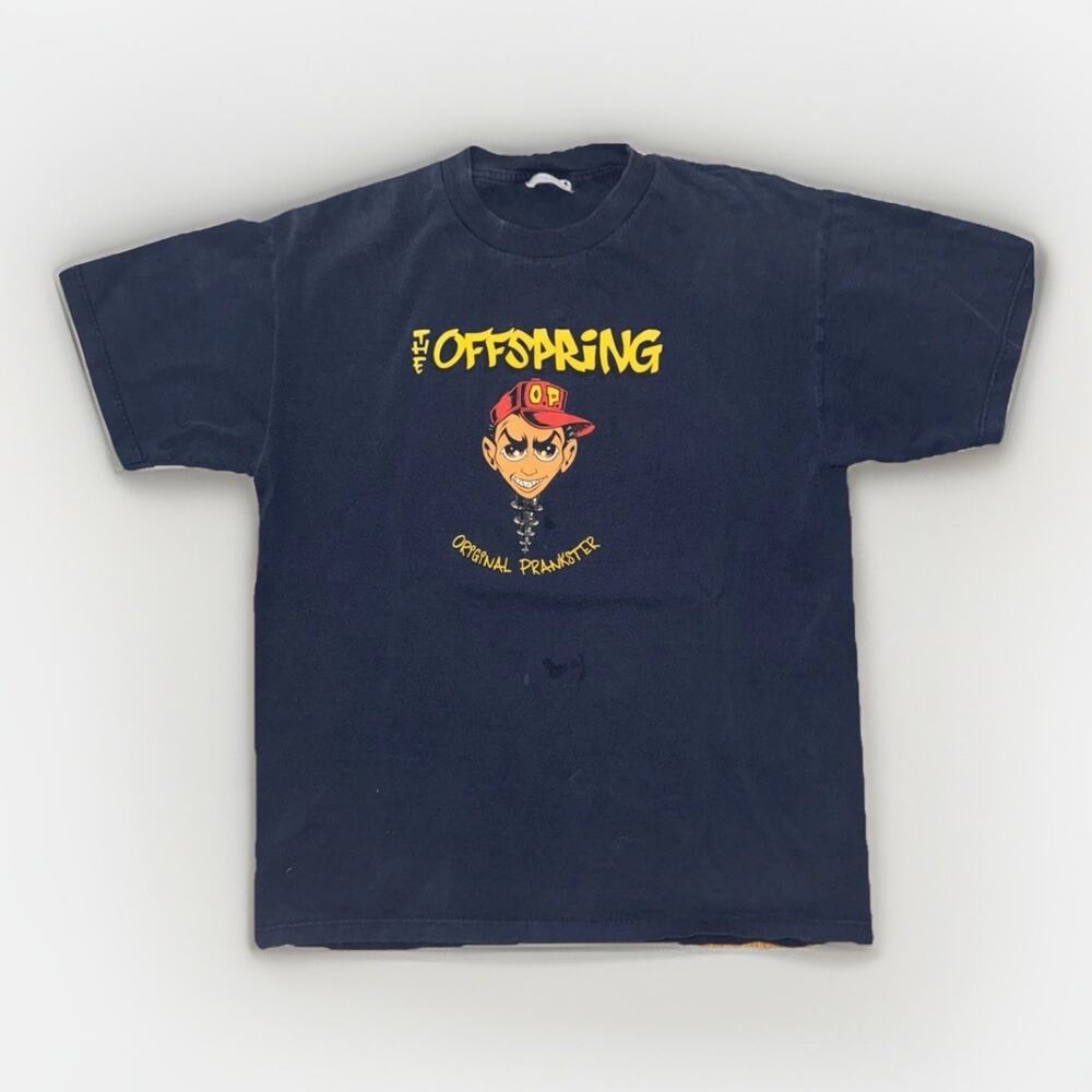 Vintage The Offspring Original Prankster Band T-Shirt Blue Large 21x27 Y2K 2000